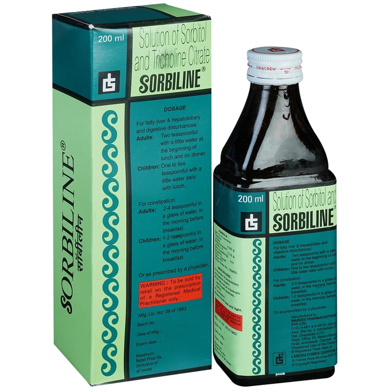 Sorbiline Syrup box and bottle Franco-Indian, 200 ml
