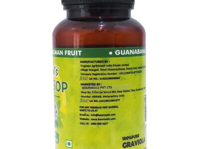 Soursop 100% Pure Graviola Capsule bottle, 60 capsules