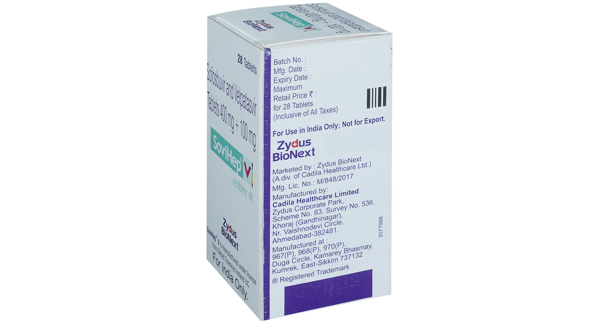 Sovihep V Tablet pack front