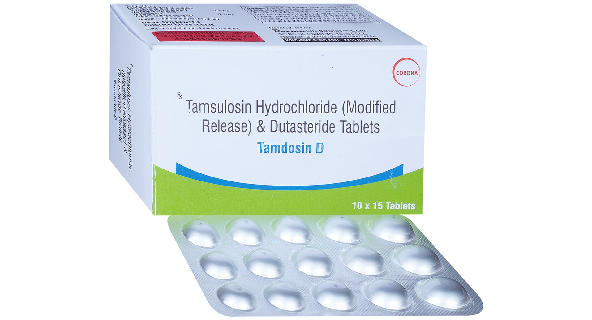 Tamdosin D Tablet MR Corona Remedies tamsulosin dutasteride carton with strip
