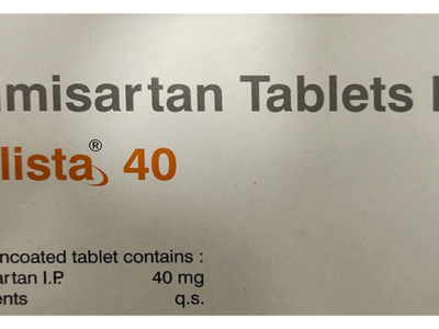 Telista 40 Tablet Lupin telmisartan 40 mg carton front and composition