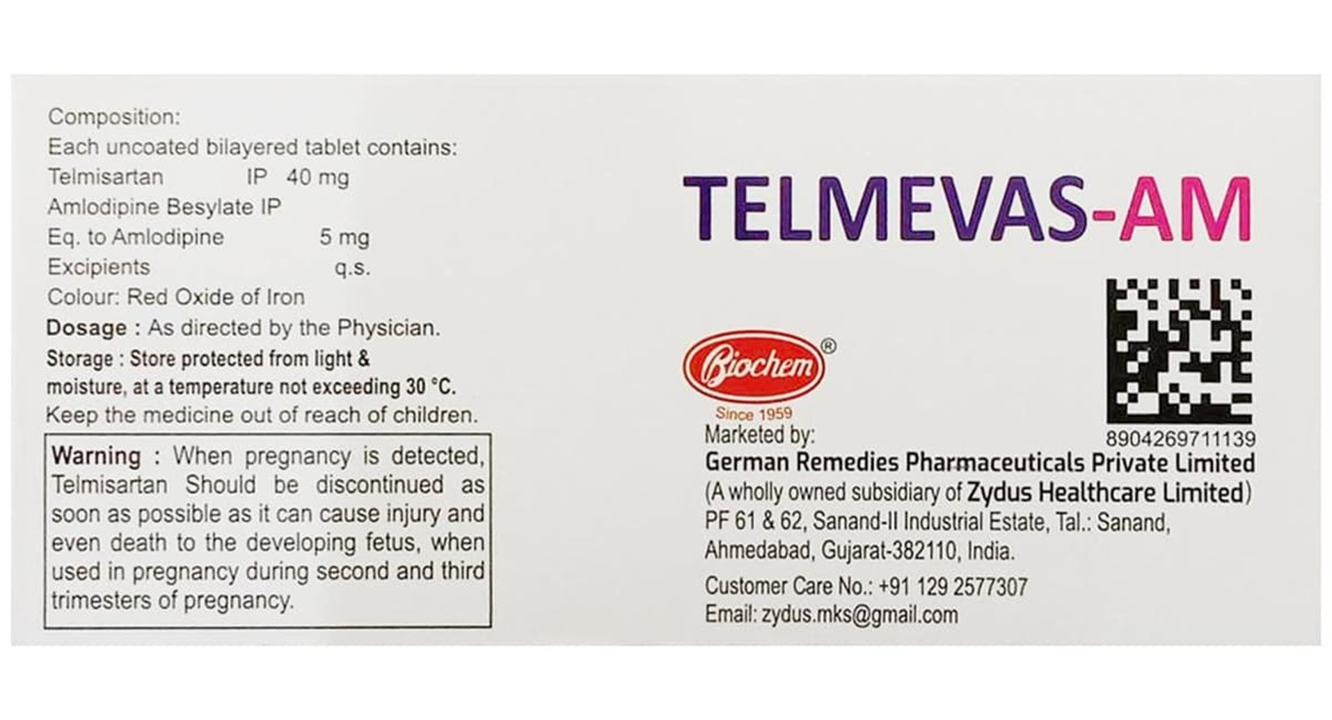 Telmevas-AM Tablet - view 2