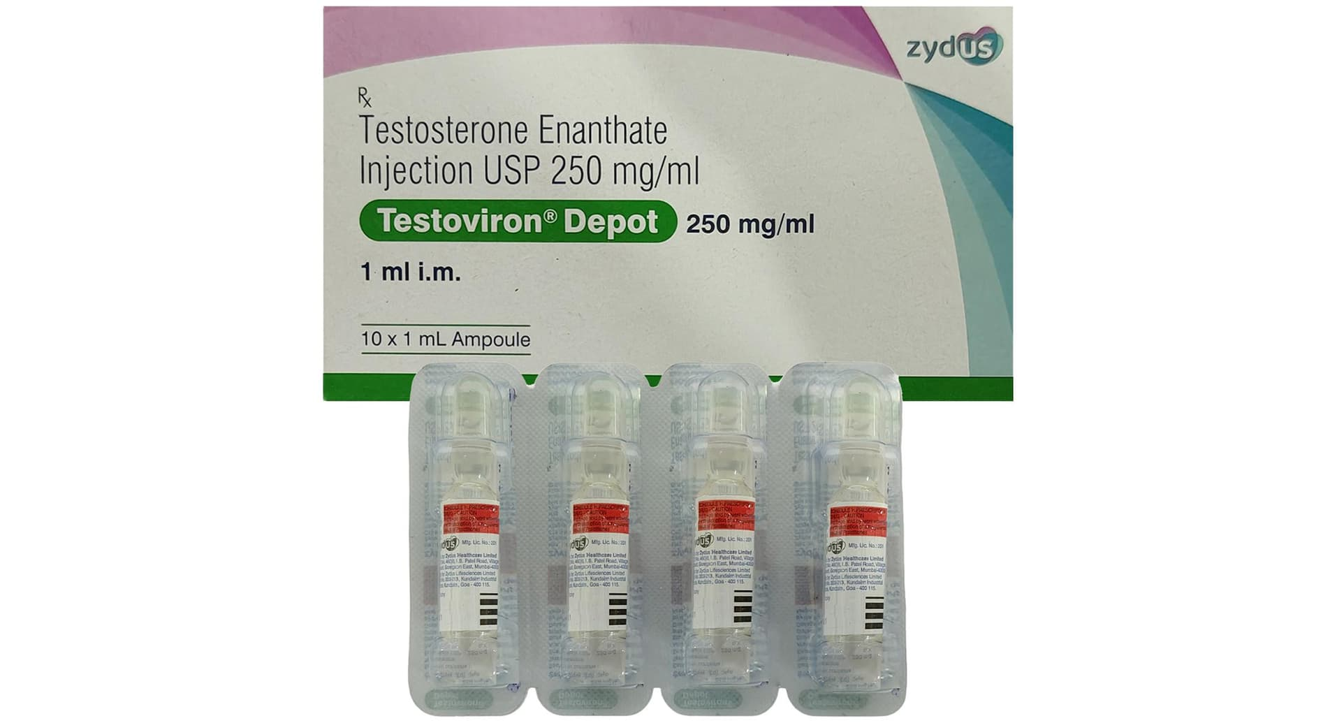 Testoviron Depot 250 mg/ml testosterone enanthate injection carton with ampoules