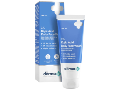 The Derma Co 1% Kojic Acid Daily Face Wash 100 ml tube and box