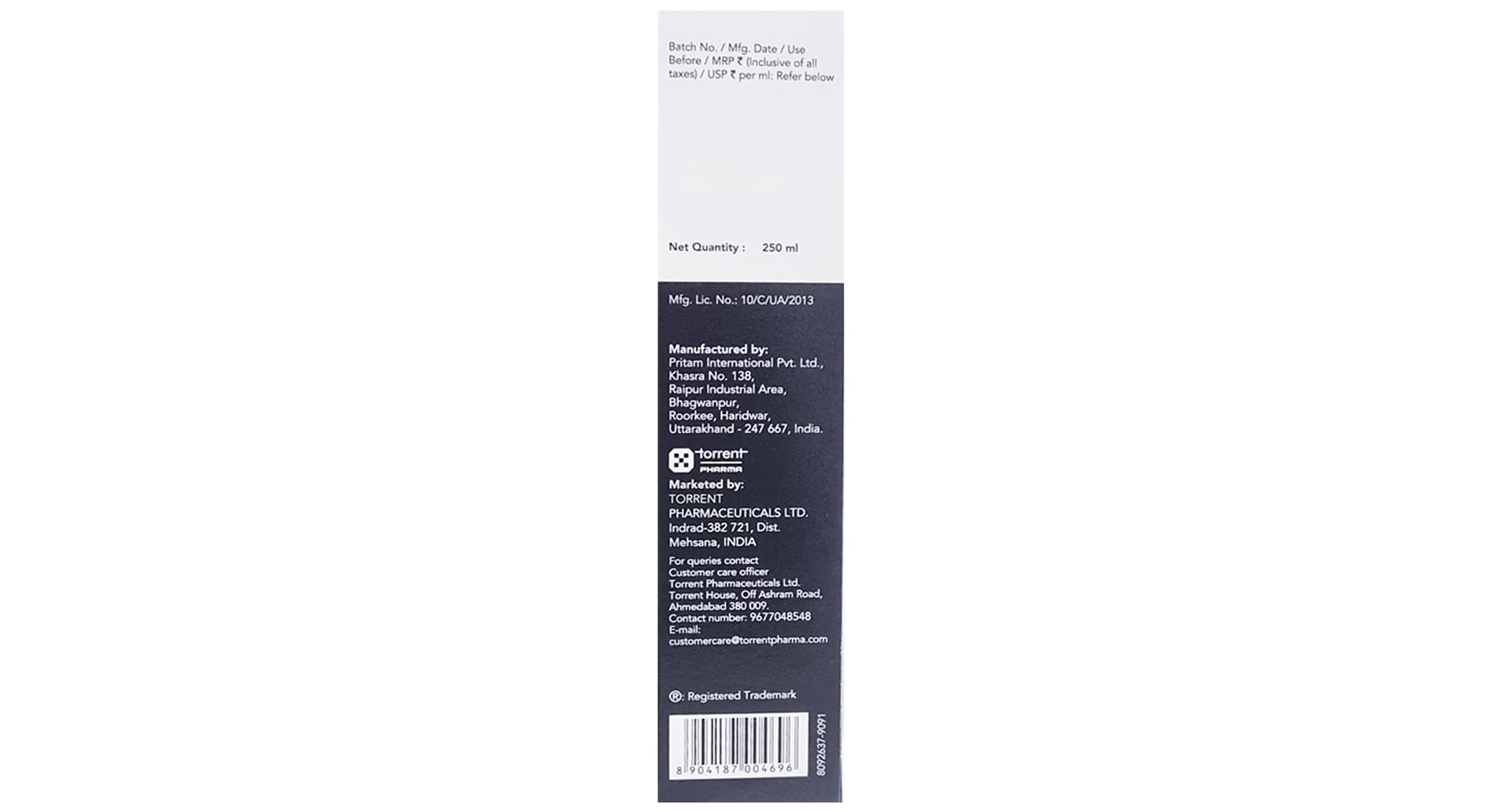 Triclenz Hair Cleanser Torrent Pharmaceuticals pack details