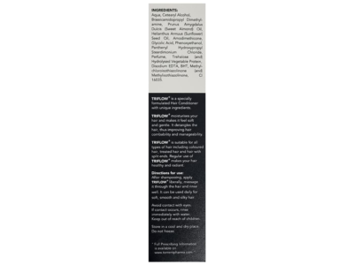 Triflow Hair Conditioner tube with ingredients