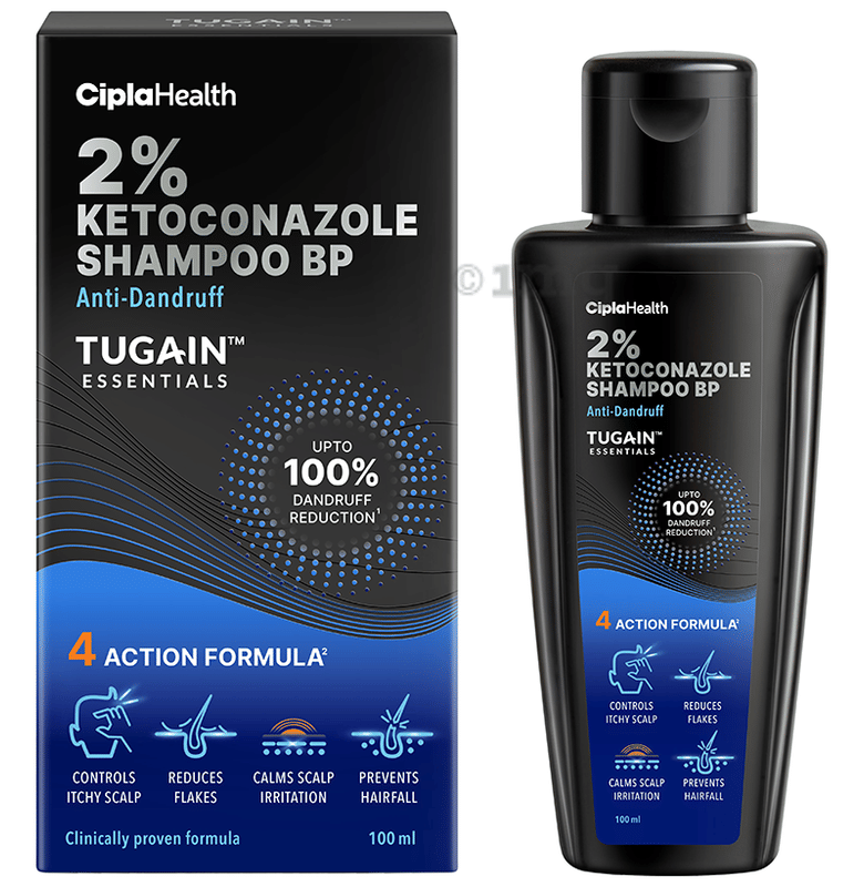 Tugain Essentials 2% Ketoconazole Anti Dandruff Shampoo, 100 ml