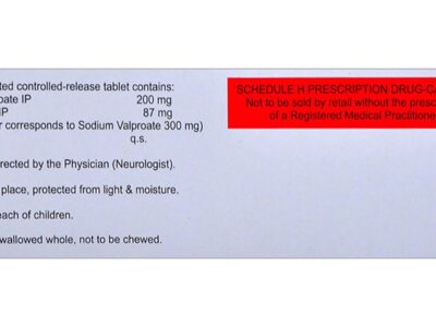 Valrate CR 300 mg Tablet composition and Schedule H panel