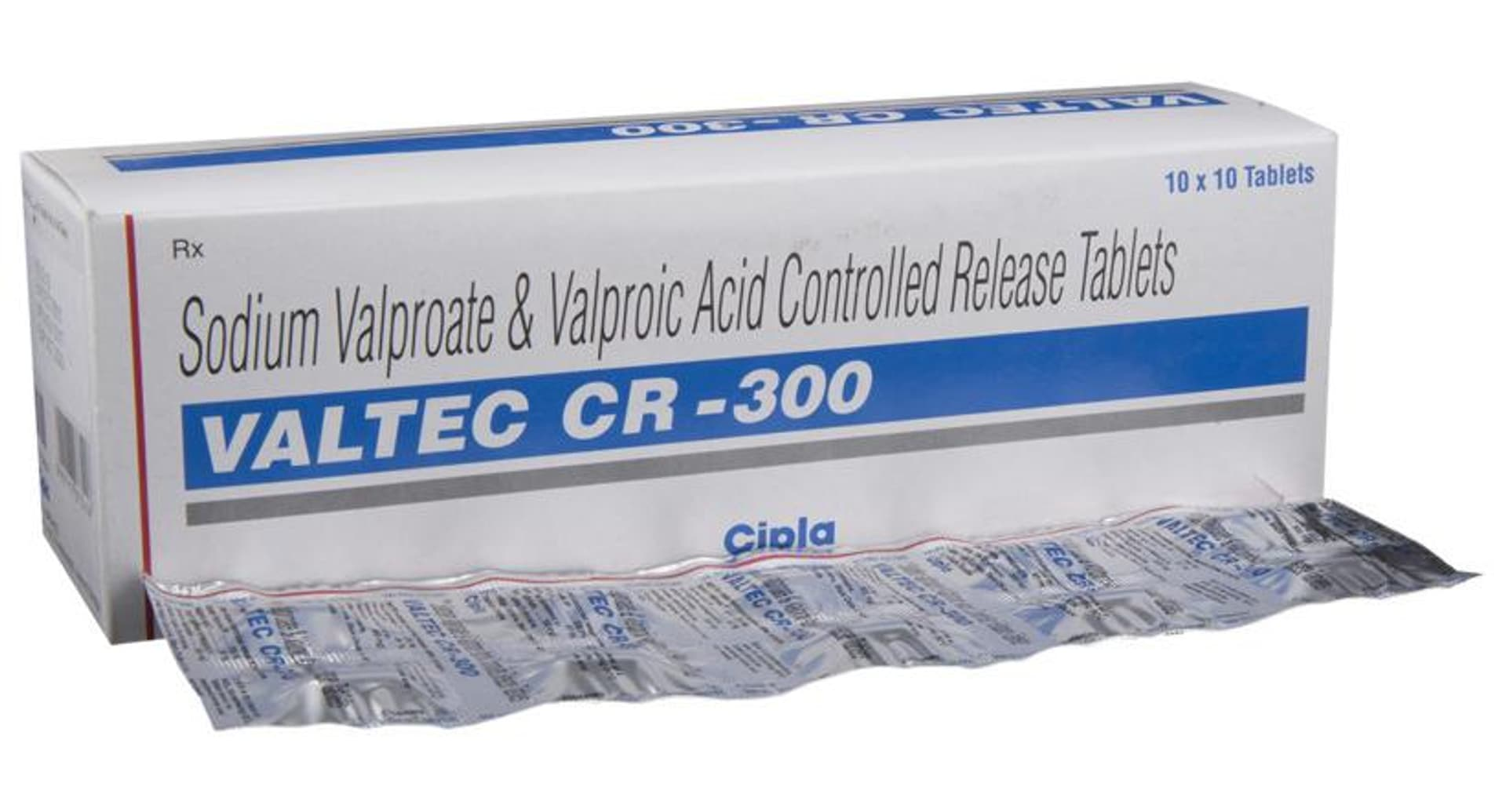Valtec CR 300 mg Tablet Cipla sodium valproate controlled release pack with strip