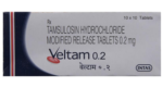 Veltam 0.2 mg Tablet MR Intas tamsulosin 0.2 mg carton front