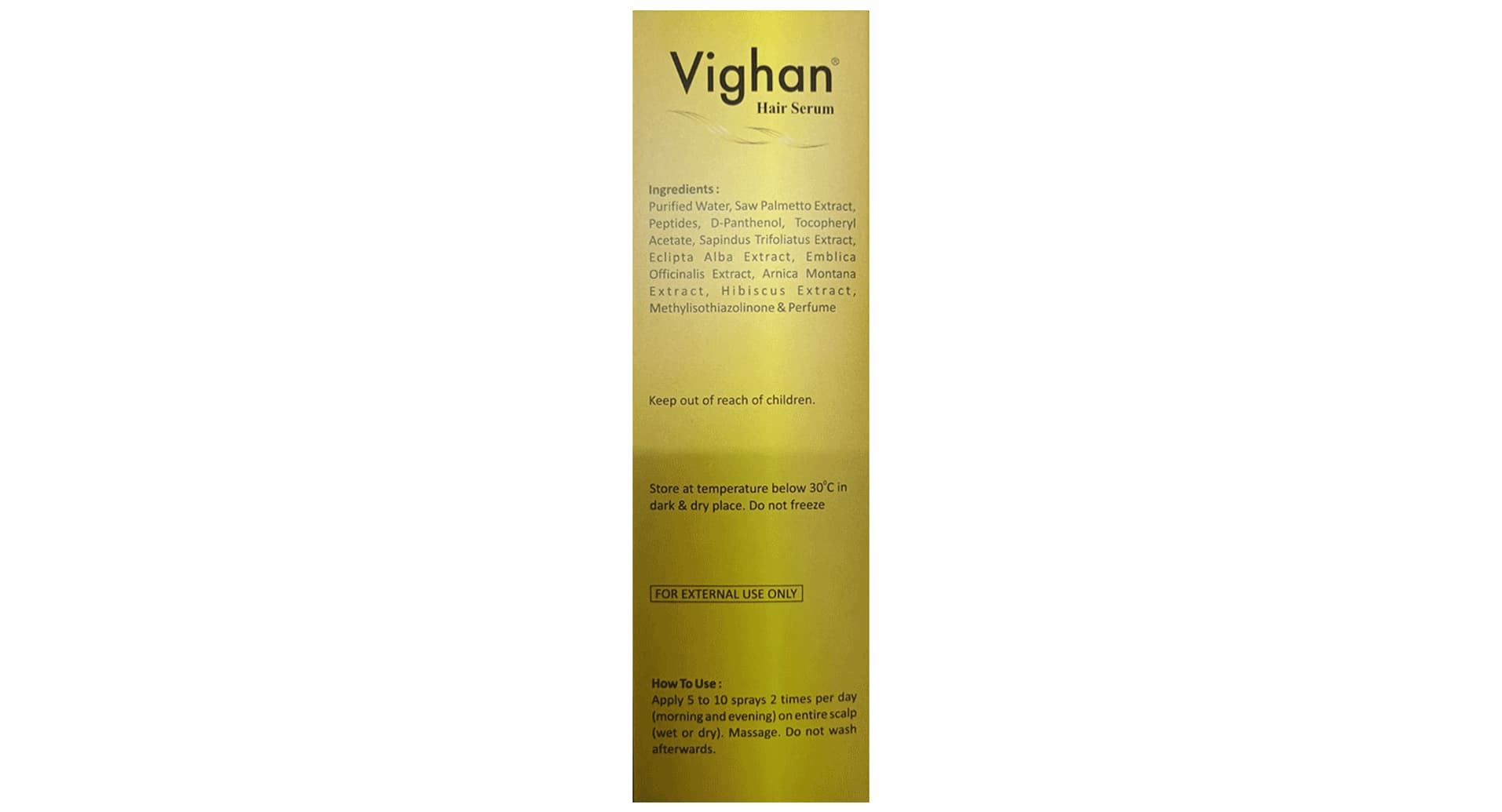 Vighan Hair Serum bottle and pack