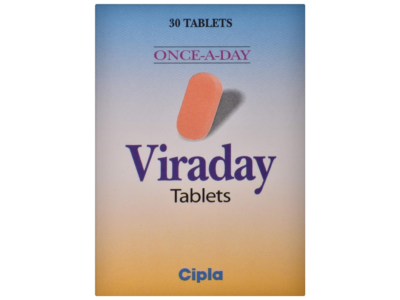 Viraday Tablets once-a-day carton front, 30 tablets