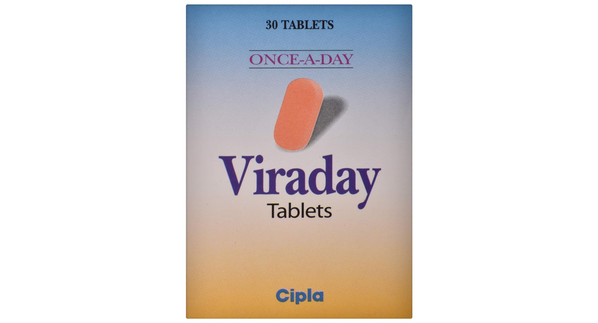 Viraday Tablets once-a-day carton front, 30 tablets