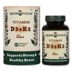 Vitamin D3 K2 with Hadjod capsules SBL Herbopathy 60 count bottle and carton