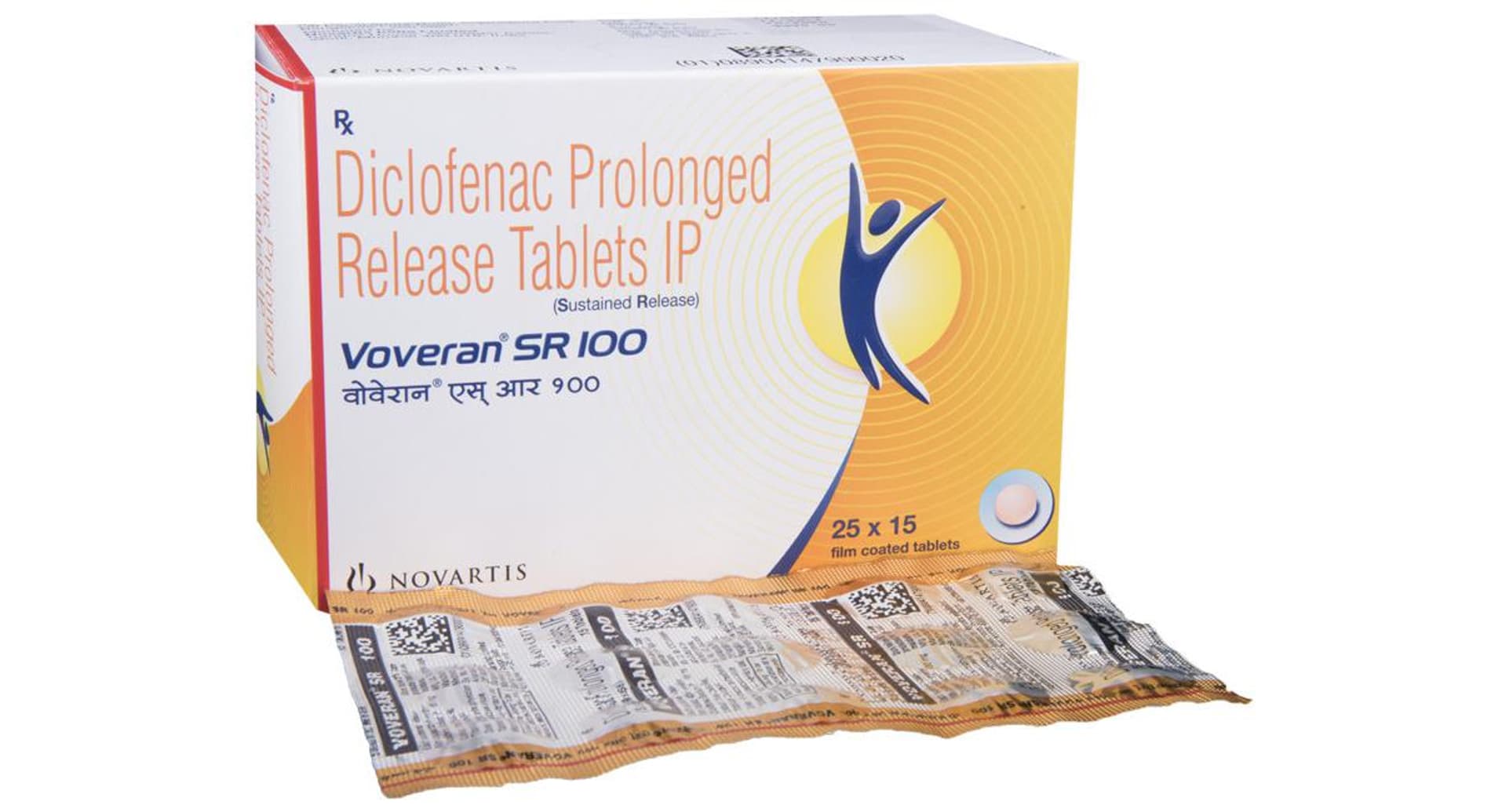 Voveran SR 100 diclofenac prolonged release tablets IP box with strip
