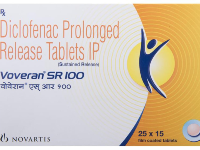 Voveran SR 100 Tablet carton front 25 x 15 film coated