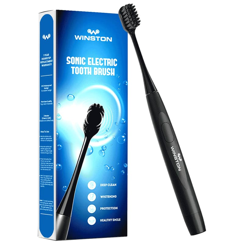 Winston Sonic Electric Toothbrush box and brush, black