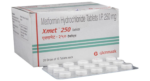 Xmet 250 Tablet Glenmark metformin 250 mg strip of 15 tablets