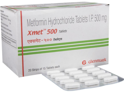 Xmet 500 Tablet Glenmark metformin 500 mg strip of 15 tablets