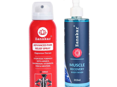 Zanskar Post-Workout Recovery Combo - pain relief spray and Epsom salt muscle recovery body wash