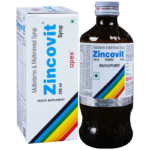 Zincovit Syrup carton and bottle Apex Labs, 200 ml