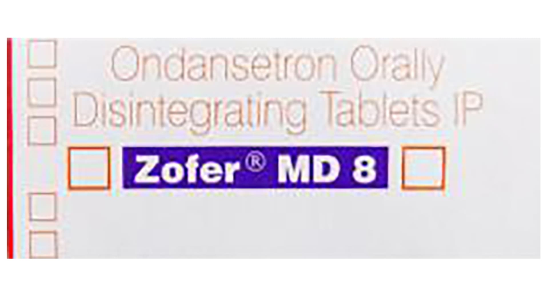 Zofer MD 8 mg Tablet Sun Pharma ondansetron 8 mg strip