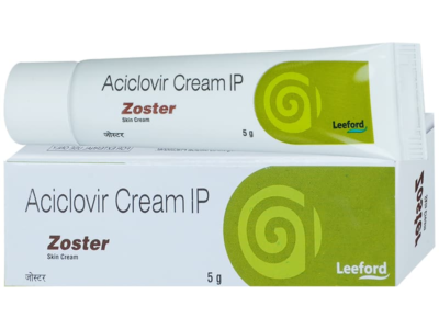 ZosTER Cream Aciclovir tube and carton Leeford Healthcare
