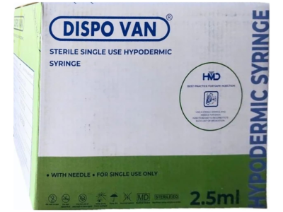 Dispovan Syringe 2.5ml with Needle 26G