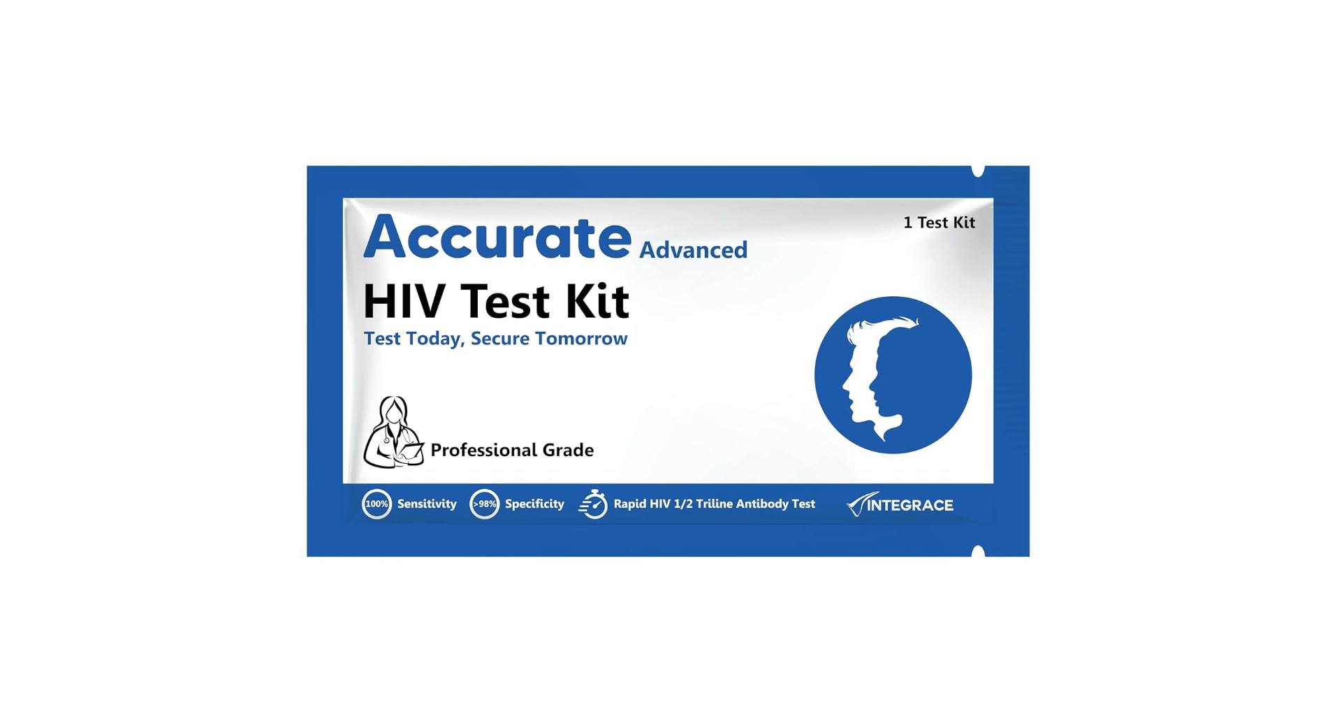 Accurate Advanced HIV Test Kit single foil pouch
