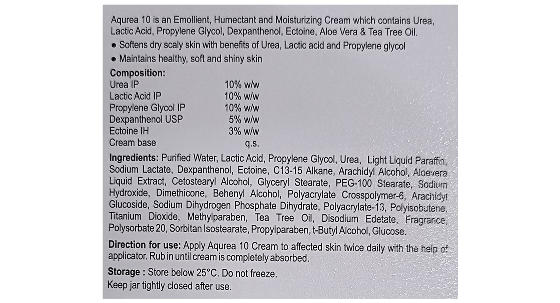 Aqurea 10 Moisturizing Cream - Image 2