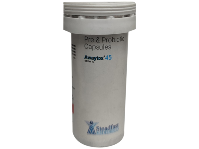 Awaytox 45 Pre and Probiotic Capsules bottle - 45 Billion CFU by Steadfast Medishield