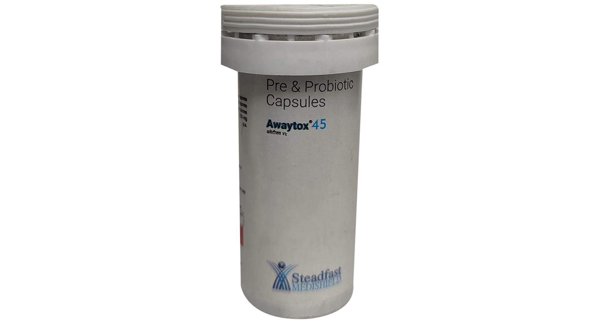 Awaytox 45 Pre and Probiotic Capsules bottle - 45 Billion CFU by Steadfast Medishield