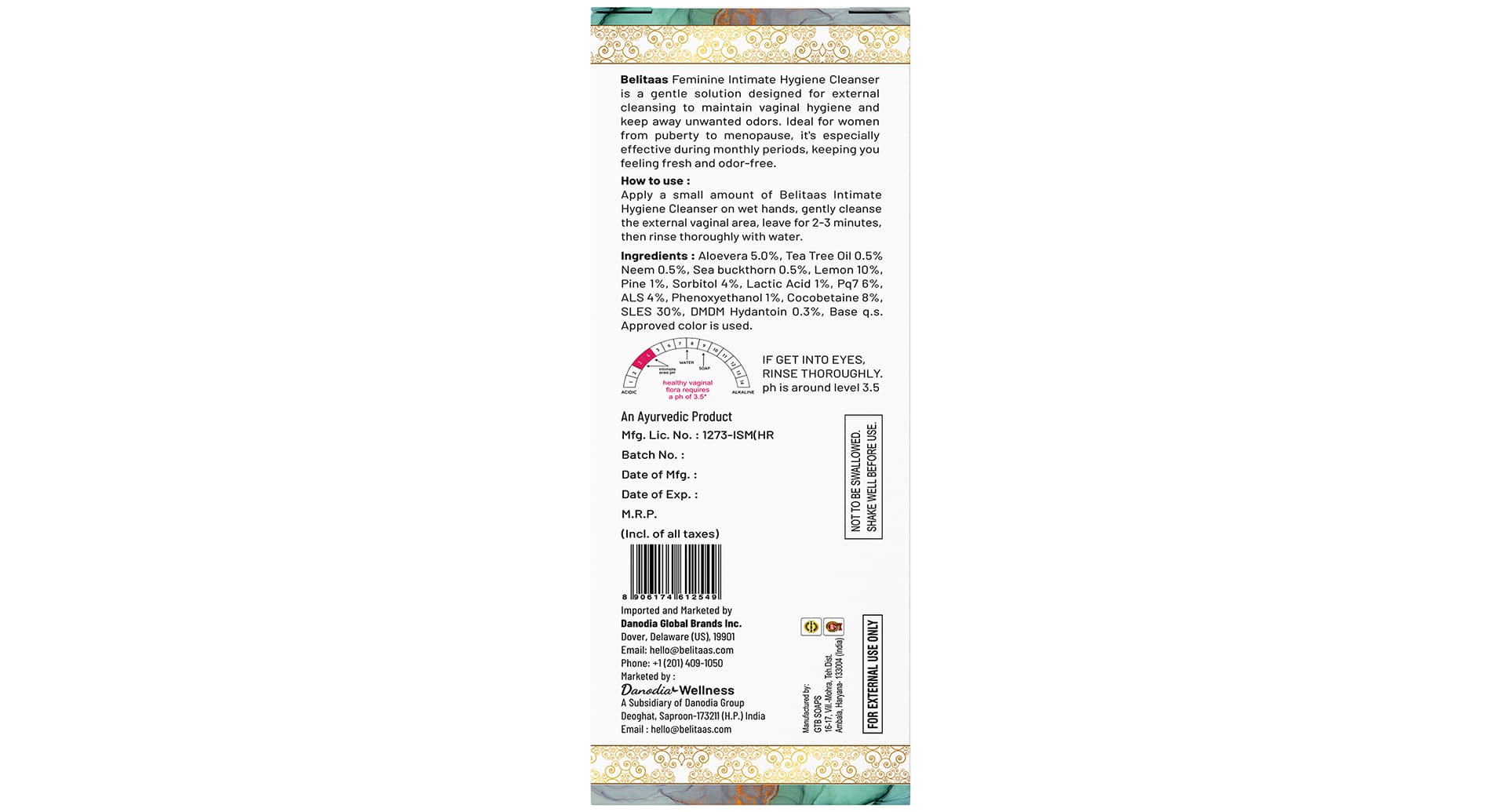 Belitaas Aloe Vera Tea Tree Intimate Wash - Image 2