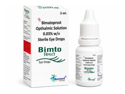 Bimto Bimatoprost Ophthalmic Solution 0.03% eye drops box and bottle