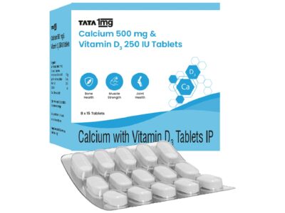 Calcium 500mg Vitamin D3 Tablet box front