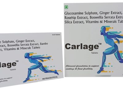 Carlage Tablet box angled view showing 1x10 tablets pack size