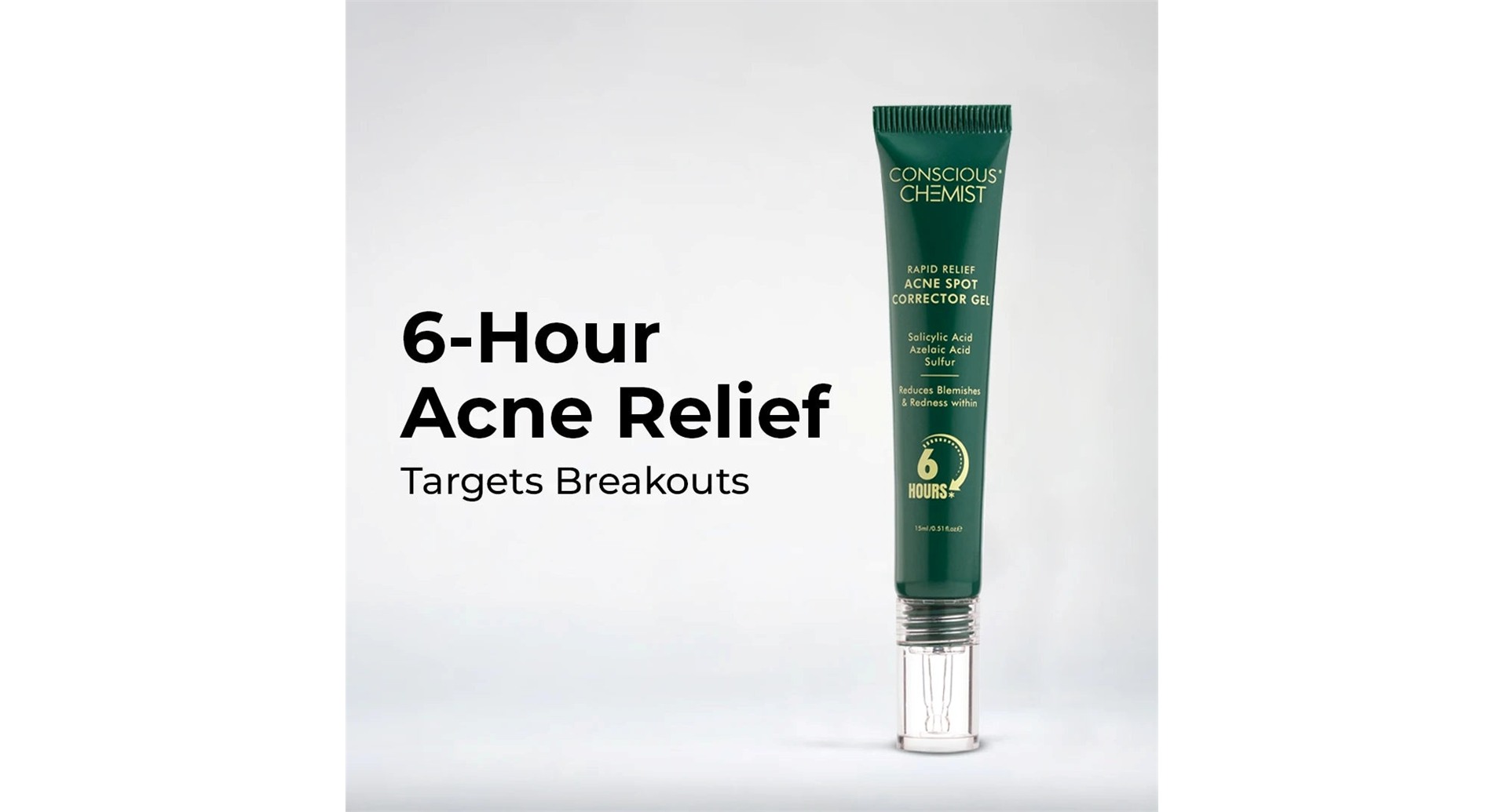 Conscious Chemist Rapid Relief Acne Spot Corrector Gel tube - 6 hour acne relief