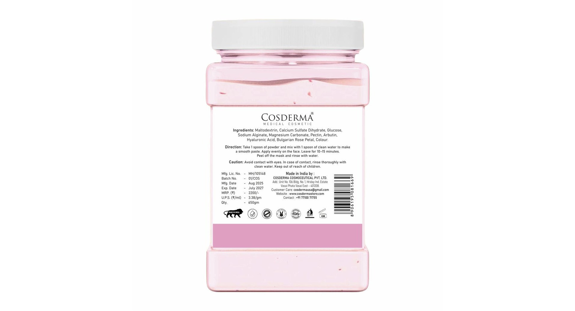 Cosderma Bulgarian Rose Jelly Mask - Image 2
