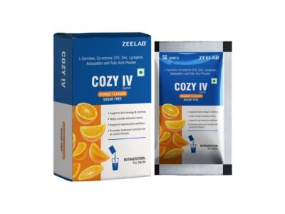 Cozy IV Sachet orange flavour box and sachet