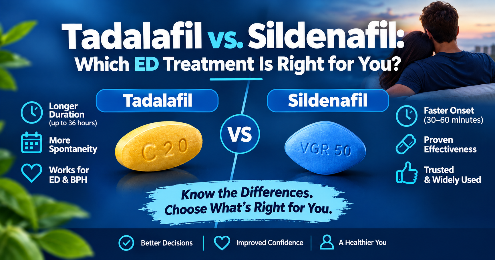 Tadalafil vs. Sildenafil: Which ED Treatment Is Right for You?