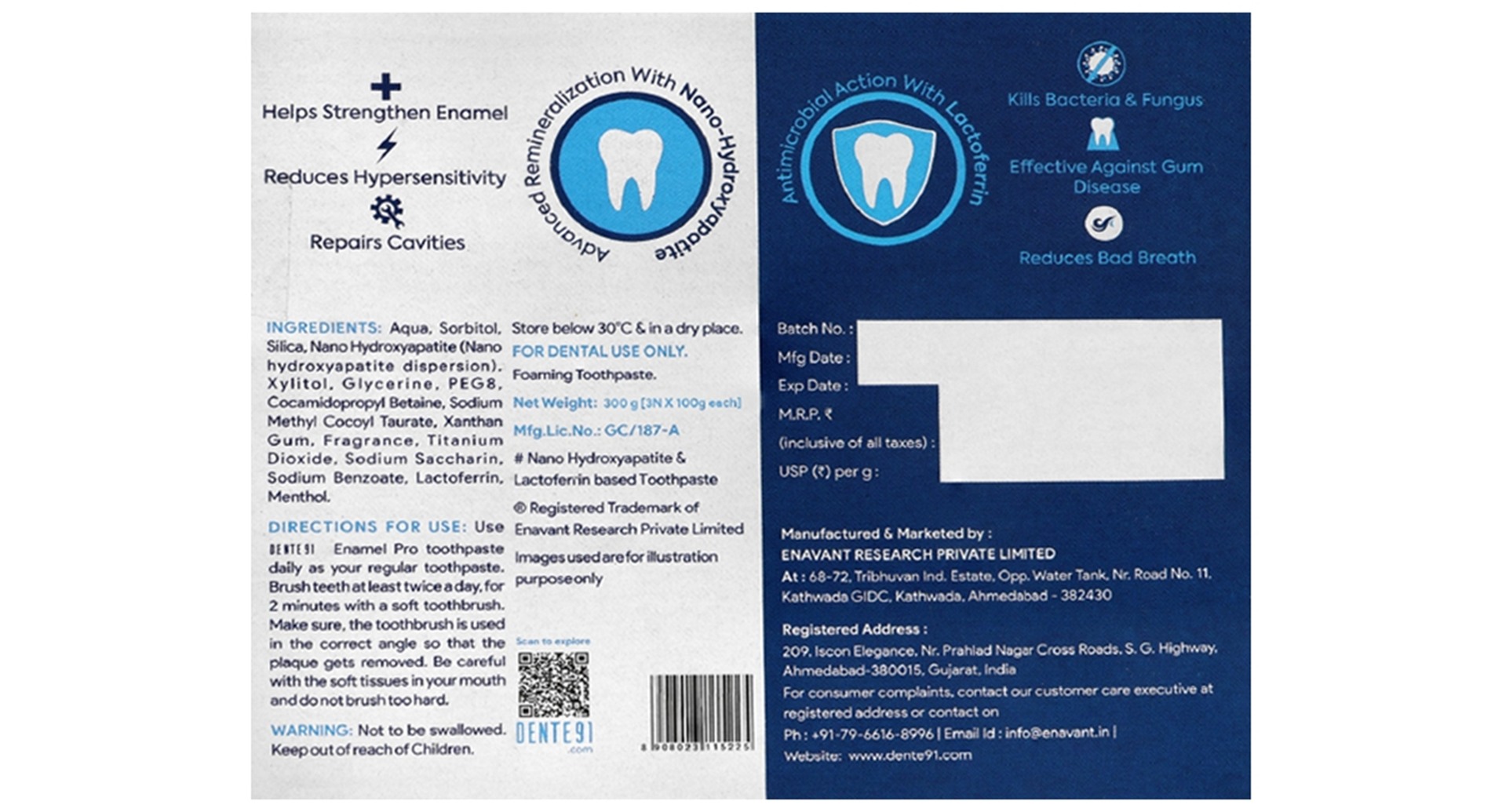Dente 91 Enamel Pro Cool Mint Toothpaste - Image 4