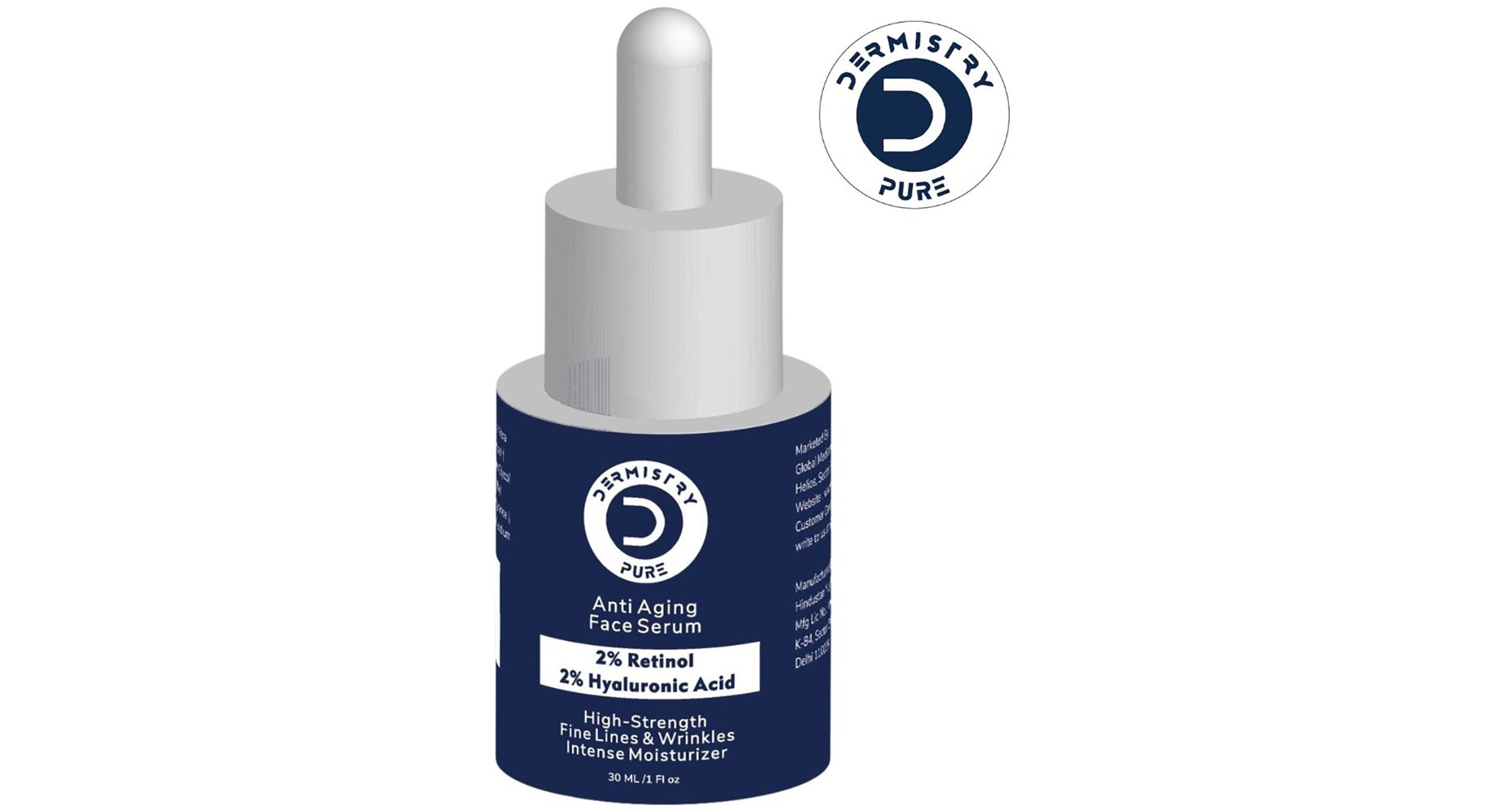 Dermistry Pure 2% Retinol 2% Hyaluronic Acid Anti Aging Face Serum - Image 2