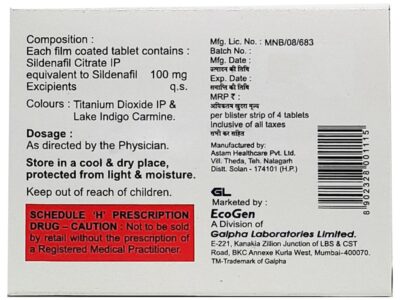 Drx 100mg Tablet composition and manufacturer details