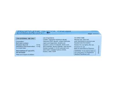 Emolene Cream composition and ingredients panel