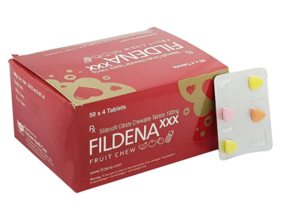Fildena XXX 100 Mg Tablet Sildenafil Citrate 100mg chewable box and strip