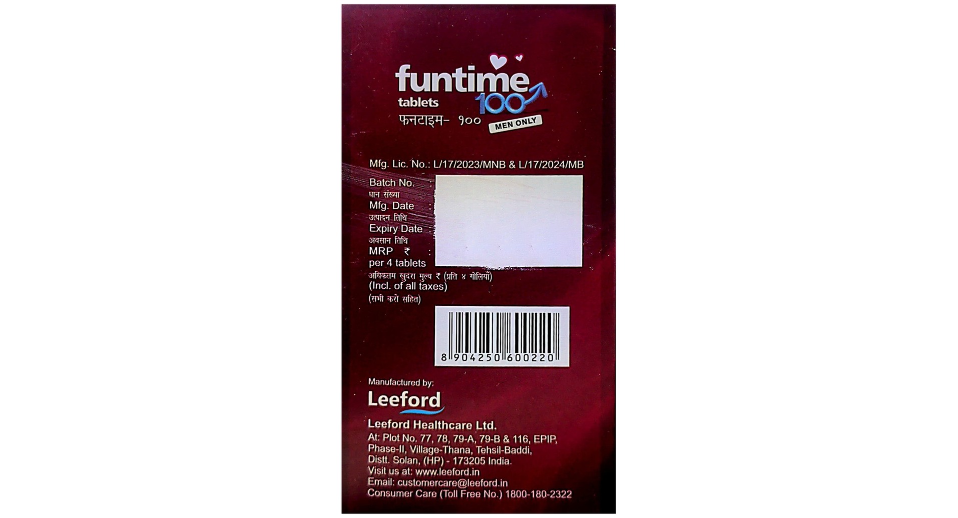 Funtime 100mg Tablet - Image 3
