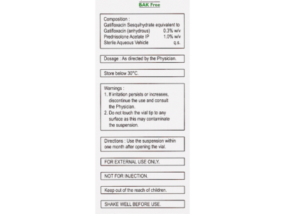 Gate-P Eye Drop BAK Free composition and warnings