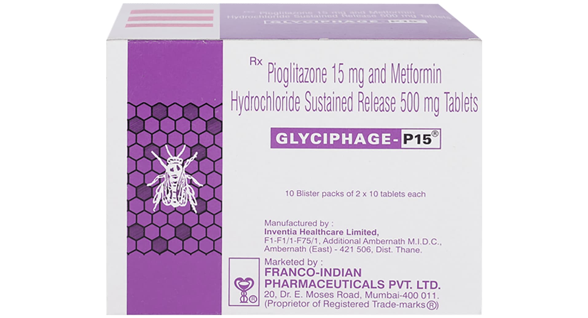 Glyciphage P 15mg/500mg Tablet SR - Image 2