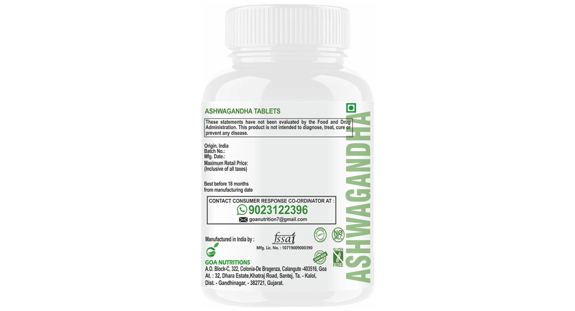 Goa Nutritions Ashwagandha Shilajit 1000mg+ Tablet Sugar Free - Image 3