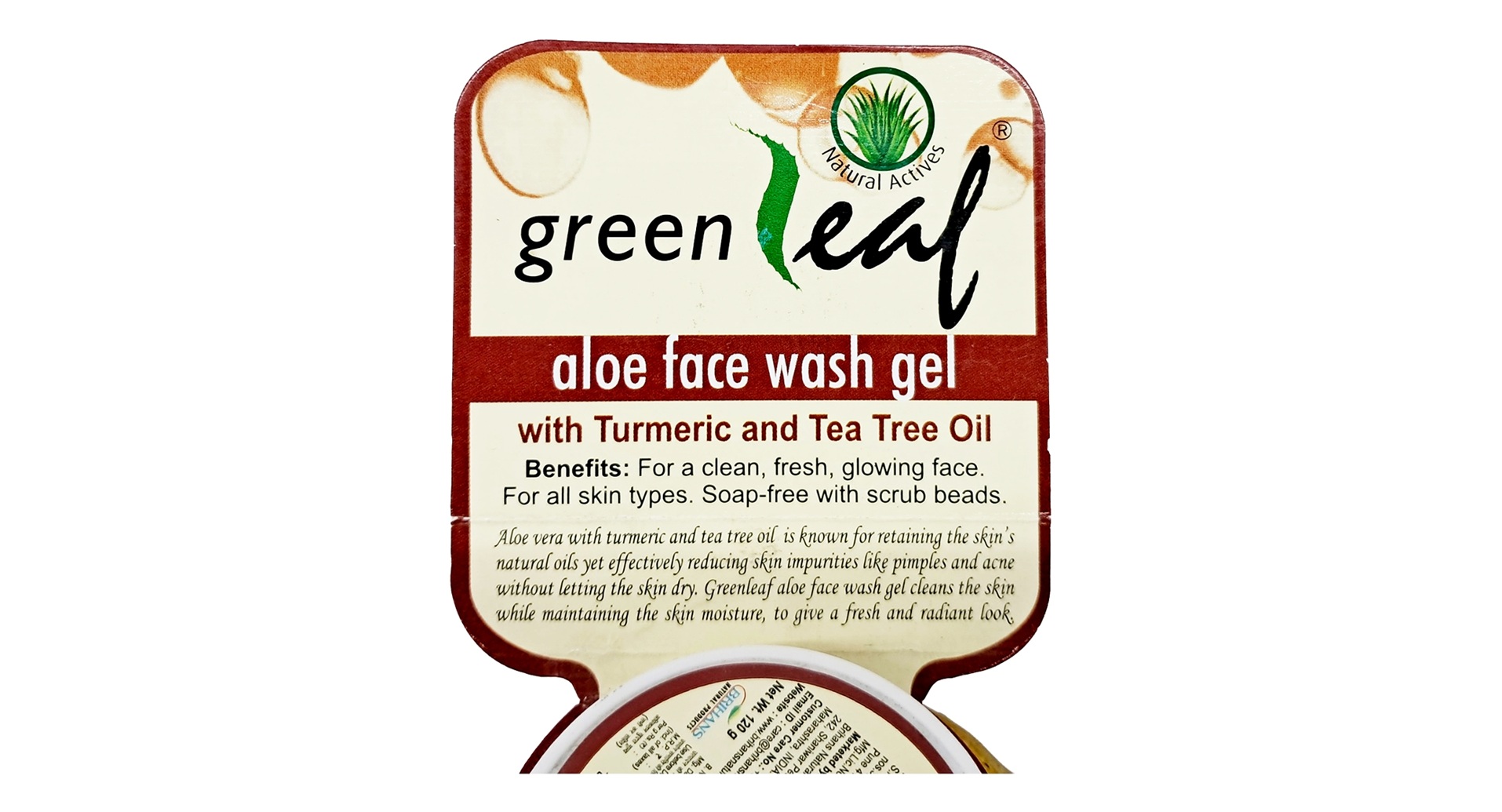 Green Leaf Aloe Face Wash Gel - Image 3